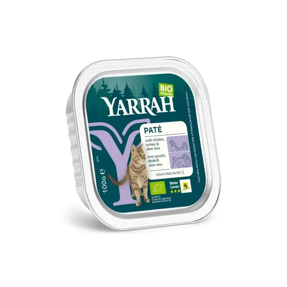 Yarrah Kattenvoer pate met kip en kalkoen biologisch 100 gram