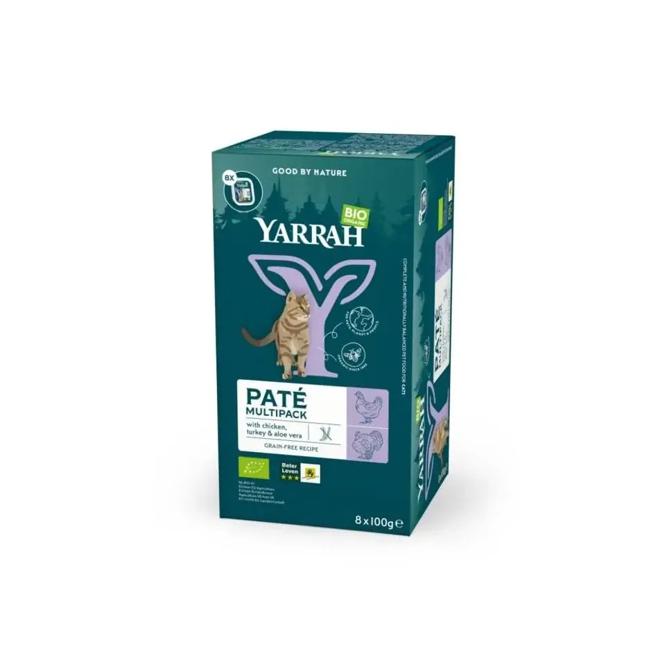 Yarrah Multipack kat met pate kip en kalkoen biologisch 100 gram