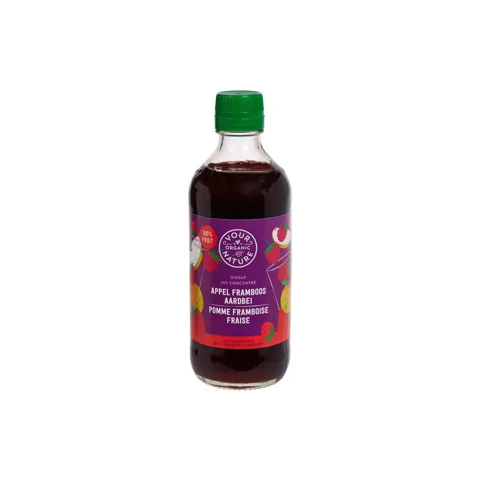 Your Organic Nature Diksap appel framboos aardbei 400 ml