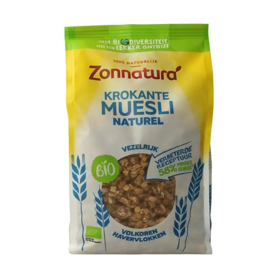 Zonnatura Krokante muesli naturel biologisch 375 gram
