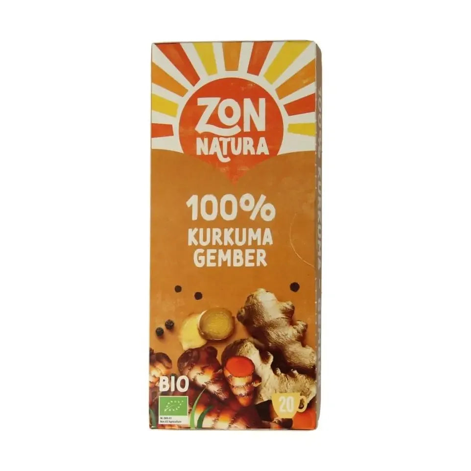 Zonnatura Kurkuma gember 100% thee biologisch 20 zakjes